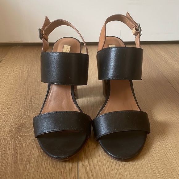 Halogen Shoes - Halogen block heel leather sandals Black size 6.5